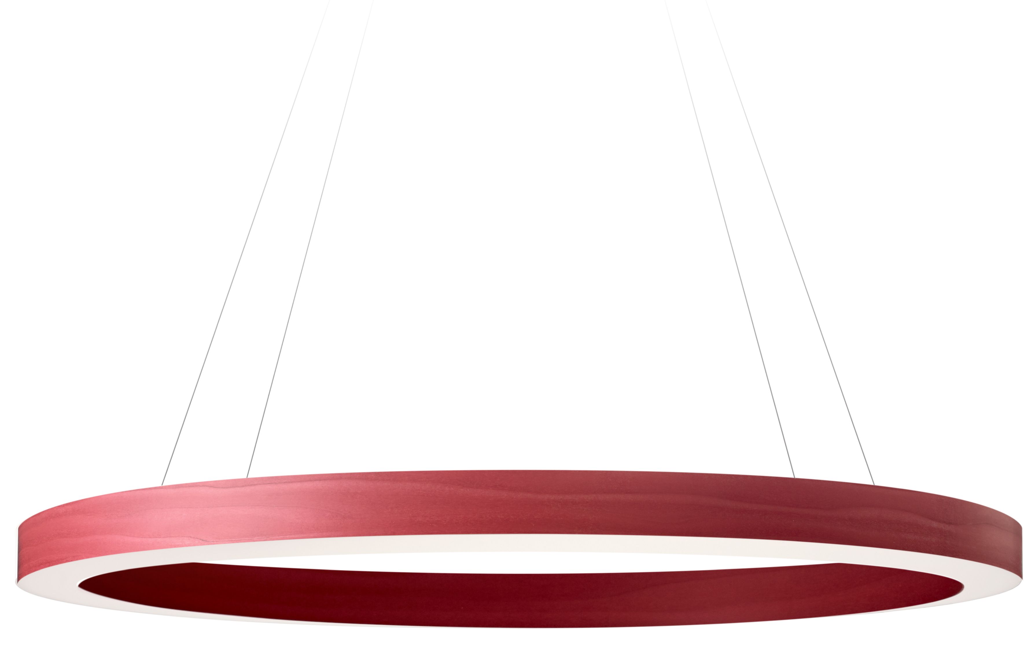 Rote Oh!-Line Pendelleuchte von LZF Lamps, modernes Design, runde Hängelampe für Wohnräume.