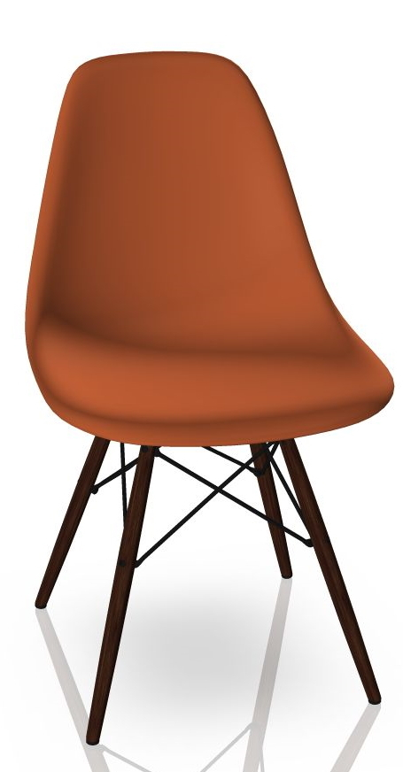 Eames Plastic Side Chair DSW Stuhl Vitra Ahorn dunkel-Rostorange
