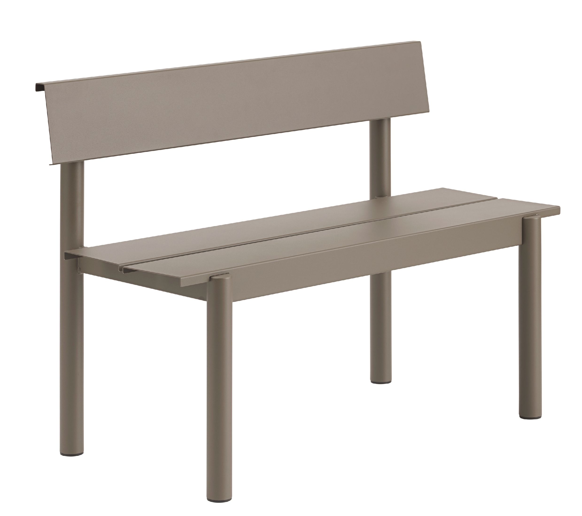 Linear Steel Bench Outdoor Bank mit Rückenlehne 110x34 cm Muuto 