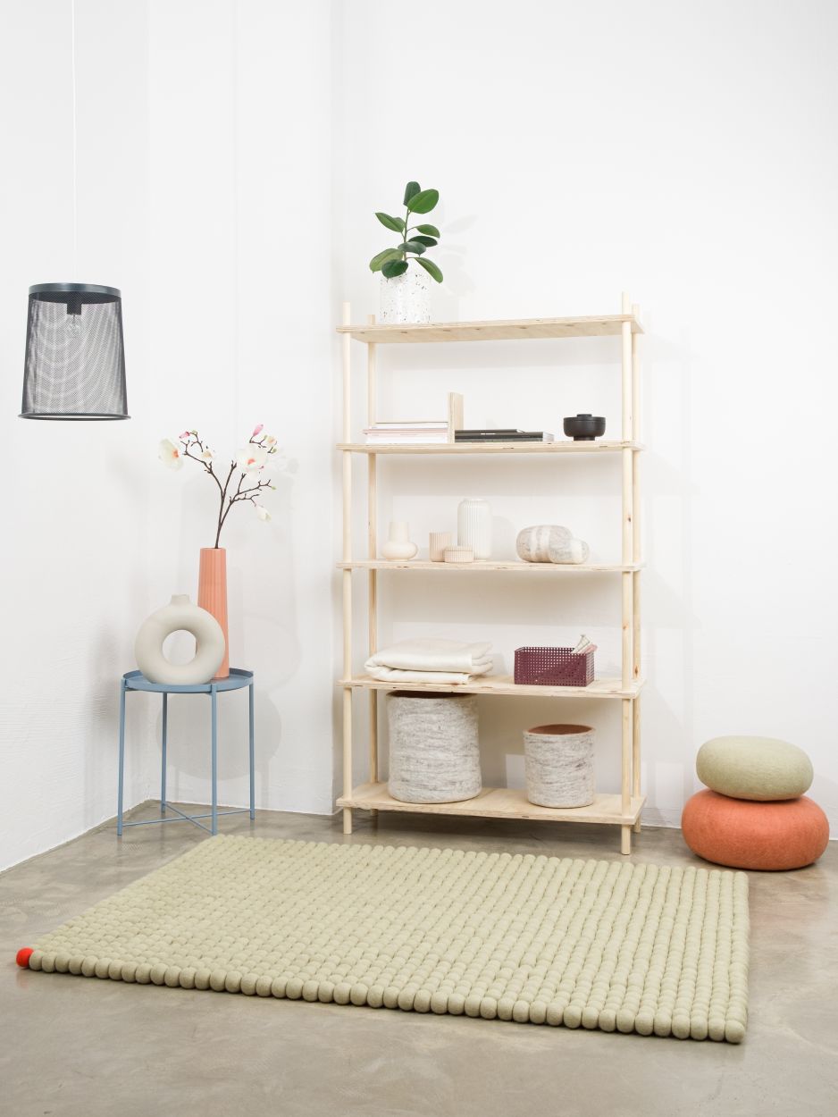 Big One Rechteckig Filzteppich 140 x 200 cm myfelt Grünbeige