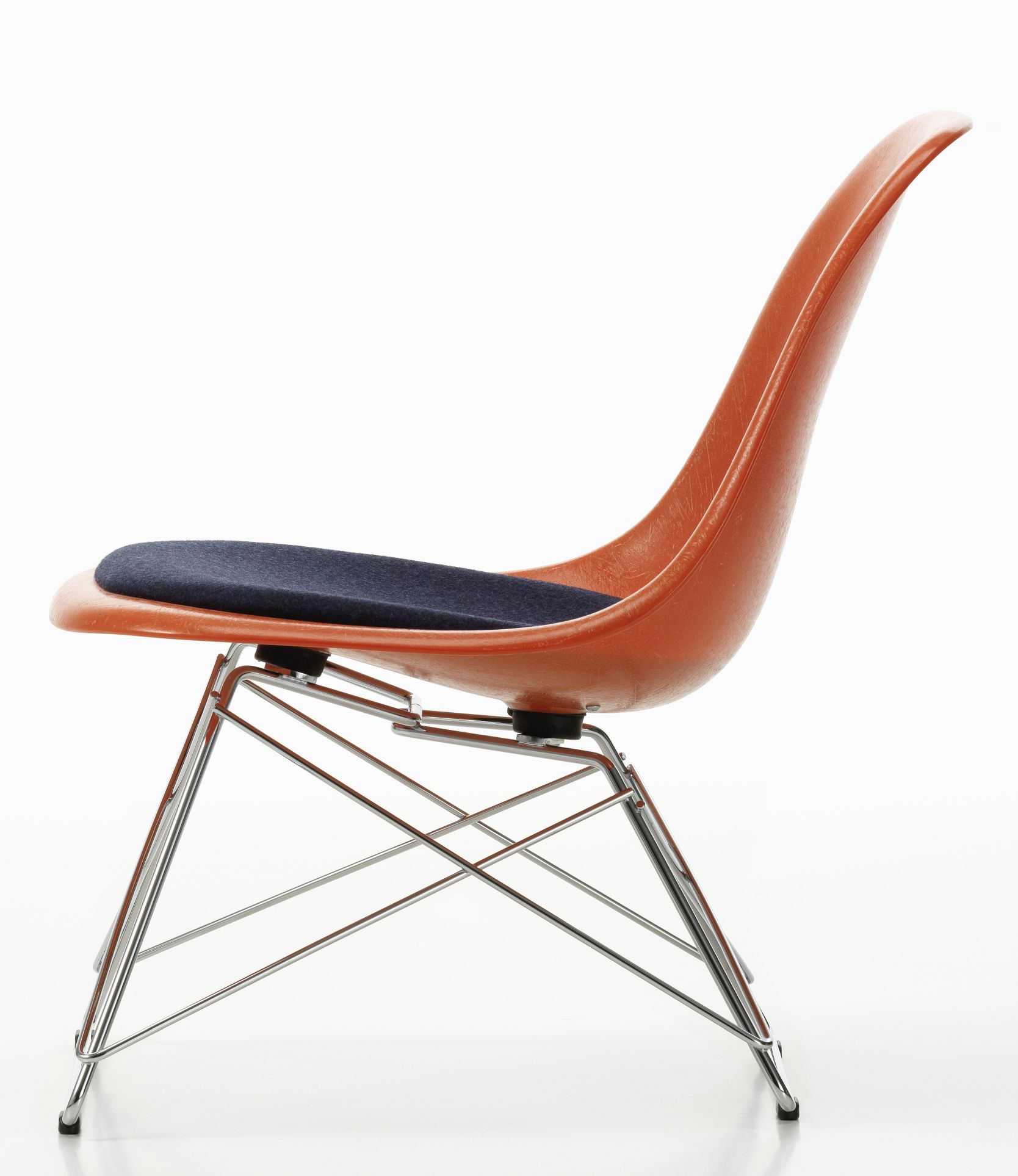 Eames Plastic Side Chair LSR Stuhl mit Sitzpolster Vitra