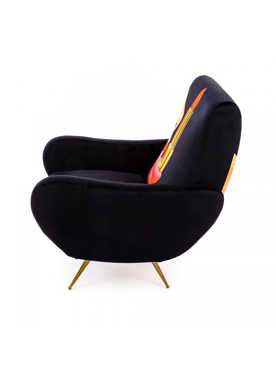 Toiletpaper Sessel Tongue black Seletti