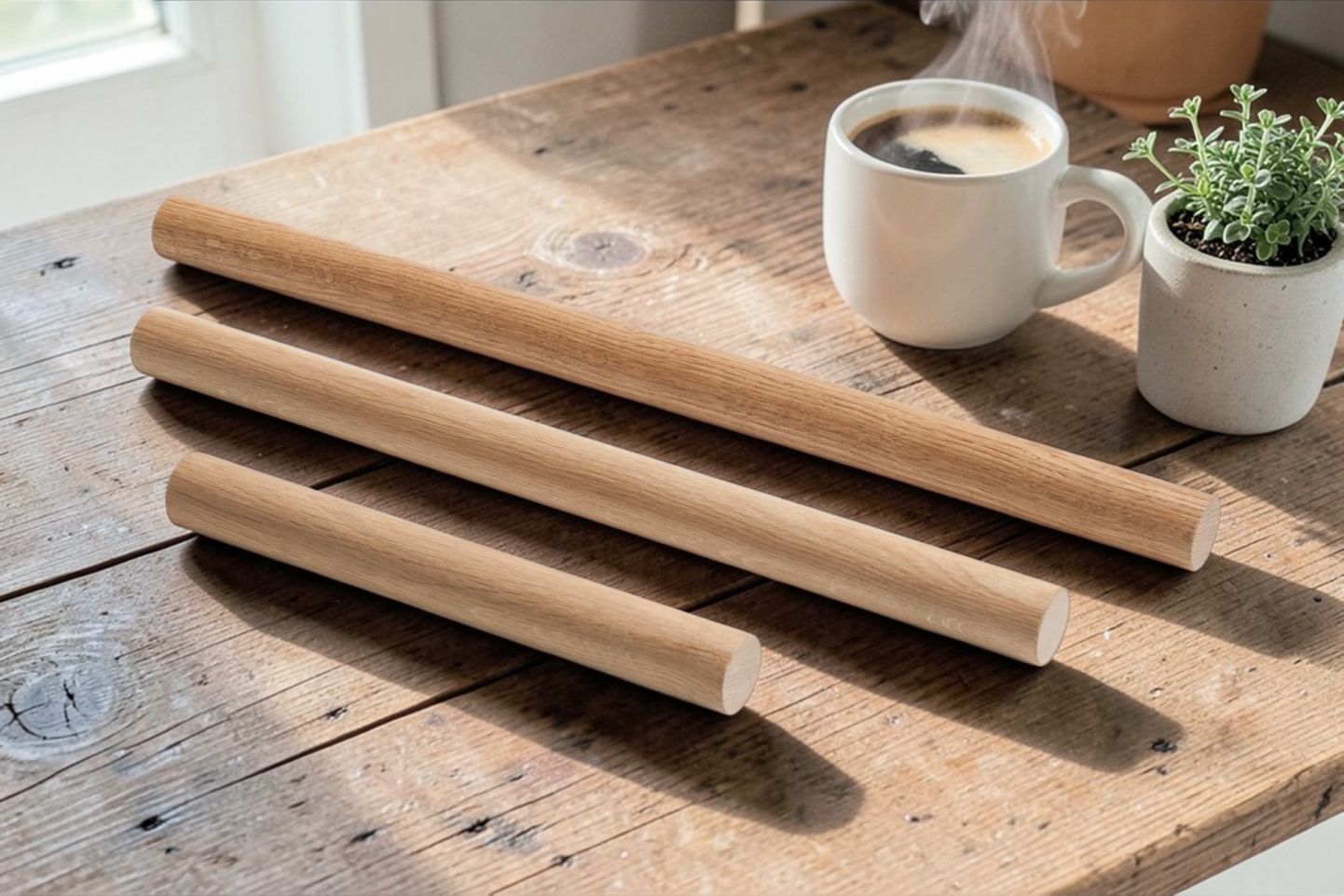 Teigrolle Eichenholz 50 cm Side by Side
