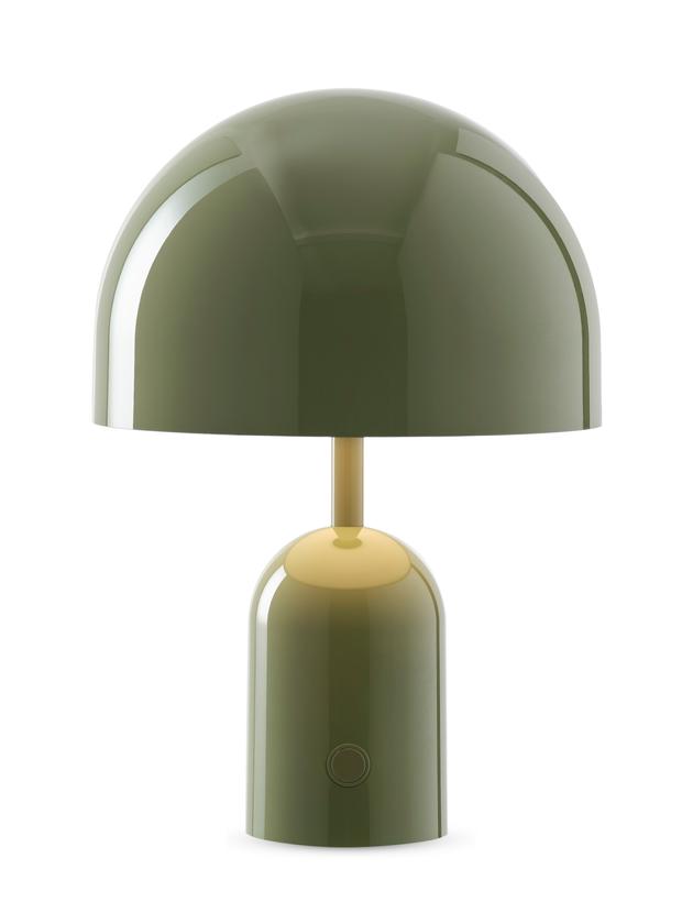 Grüne Bell Portable LED Tischleuchte von Tom Dixon, kabellose Akkuleuchte für den Innenbereich.