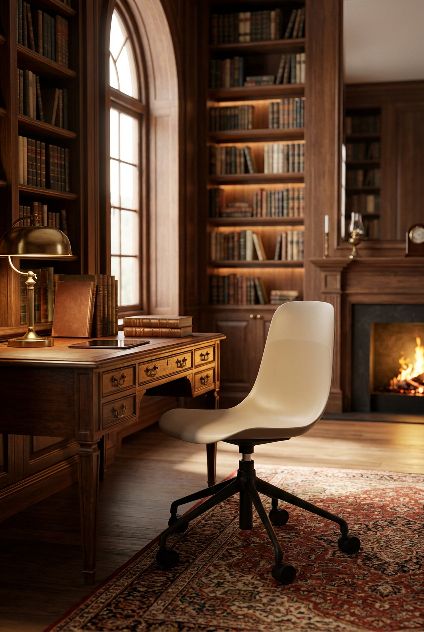 Elephantino Stuhl Fünfstern Gestell mit Rollen Kristalia