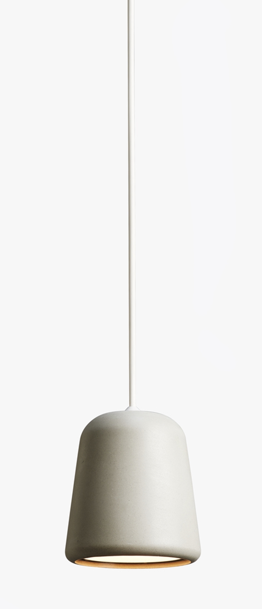 Material Pendant Pendelleuchte Beton New Works-Beton hell grau / weiß