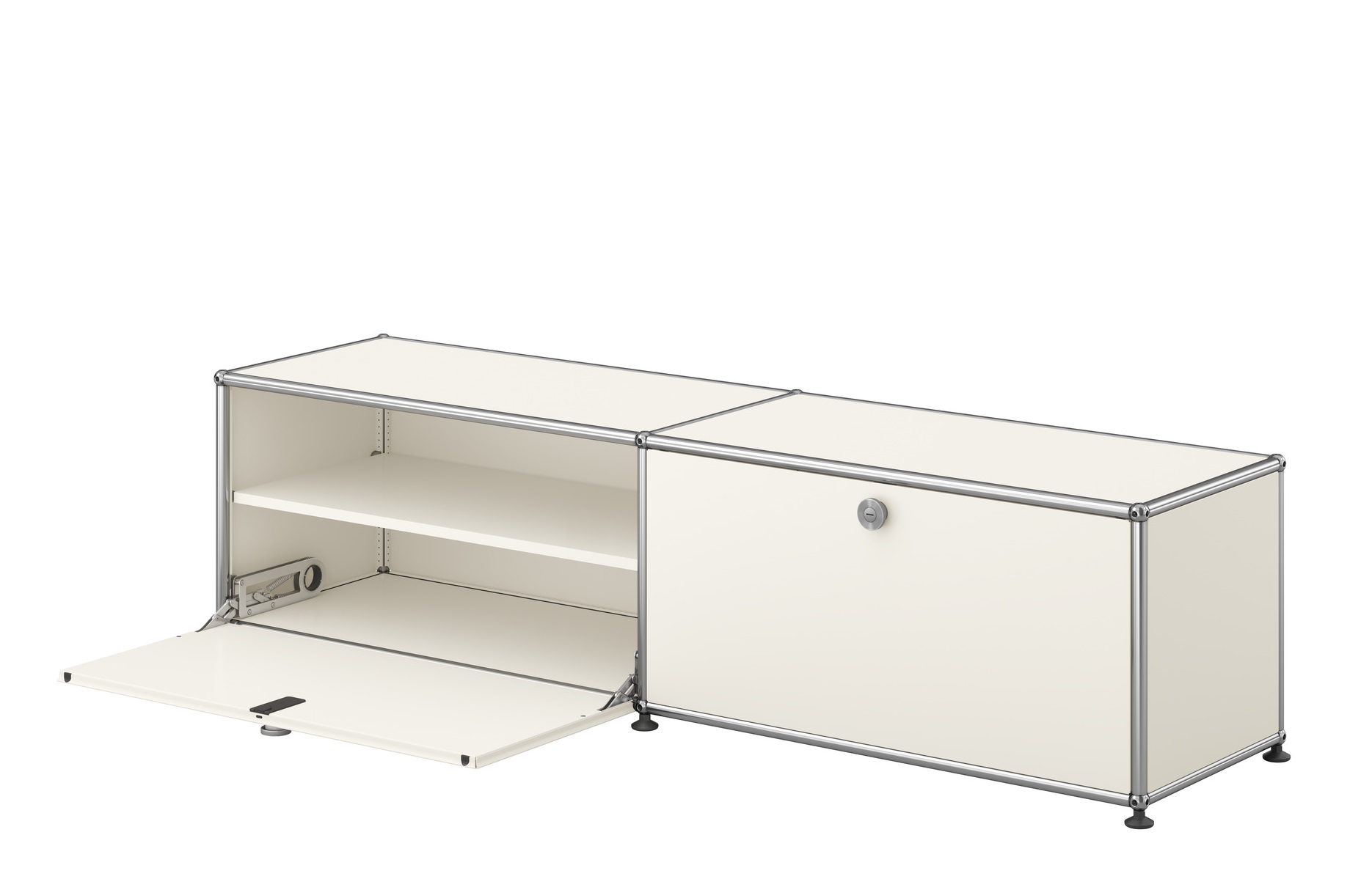 USM Haller E TV/Hi-Fi-Möbel mit dimmbarem Licht Reinweiß