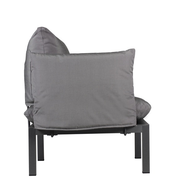 Fiam Domino Outdoor Sofa 2-Sitzer mit Armlehnen und Kissen Jan Kurtz Schwarz/Graphitgrau