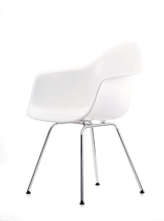 Eames Plastic Arm Chair DAX Stuhl Vitra Chrom - Weiss