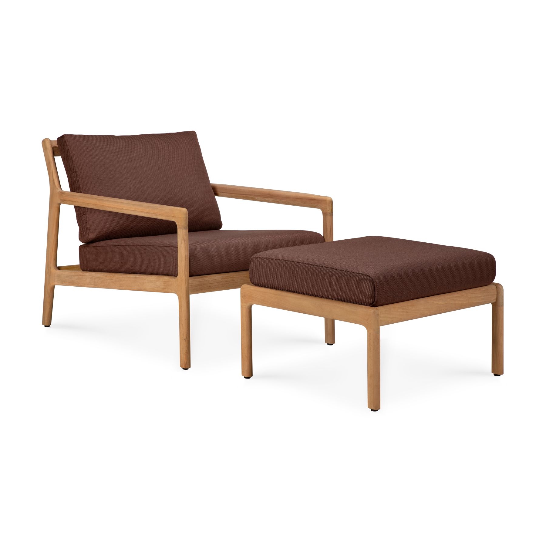 Jack Outdoor Polsterhocker Teak Burgundy Ethnicraft