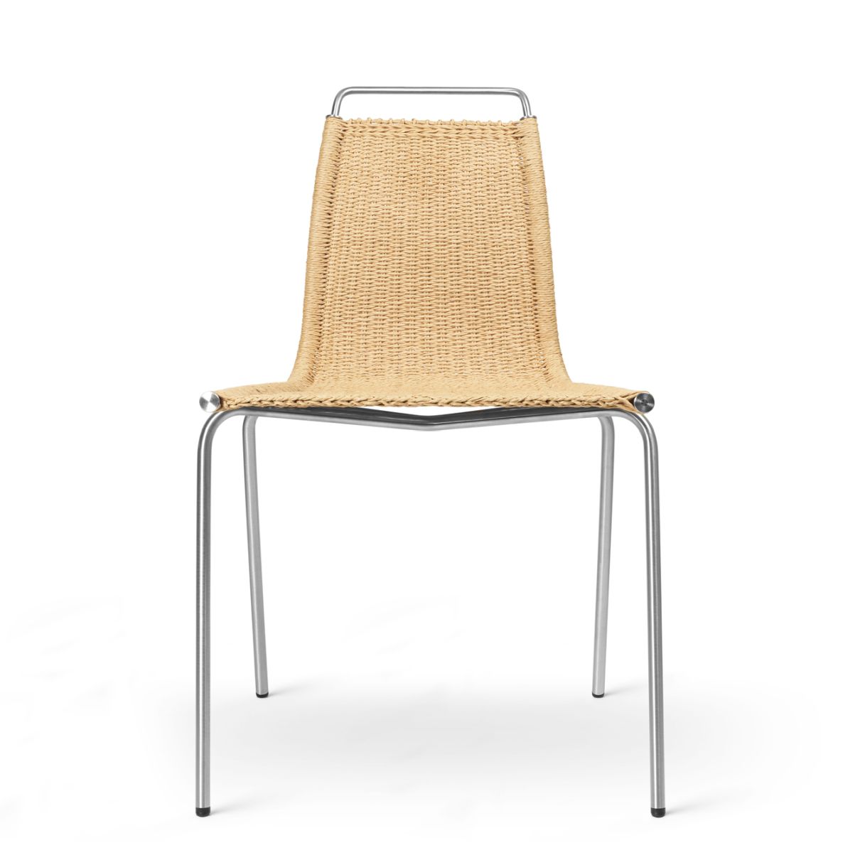 PK1 Stuhl Naturkordel Carl Hansen & Søn Edelstahl
