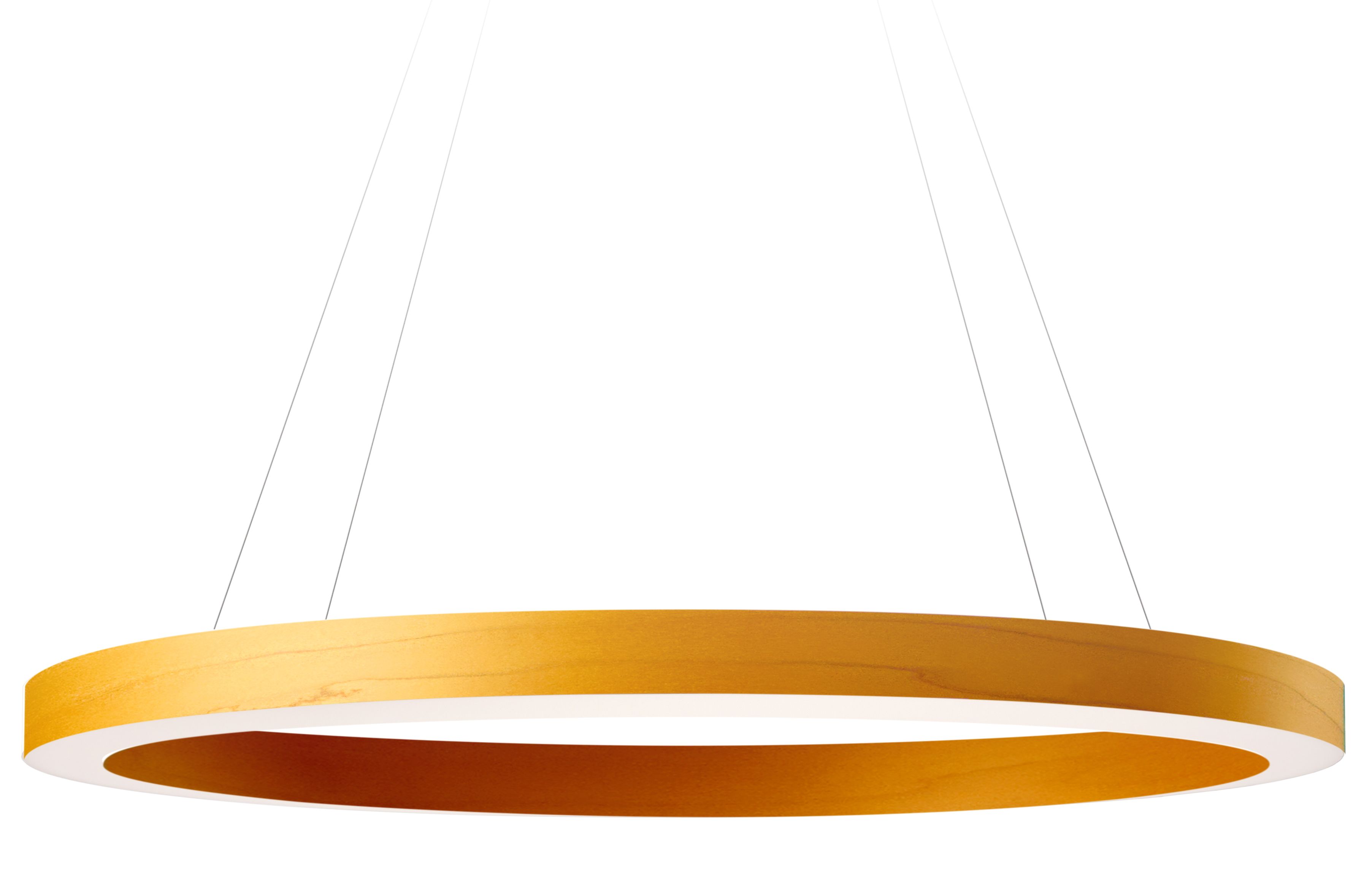 Oh!-Line Pendelleuchte von LZF Lamps, gelbe Ring Leuchte mit warmweißem Licht.