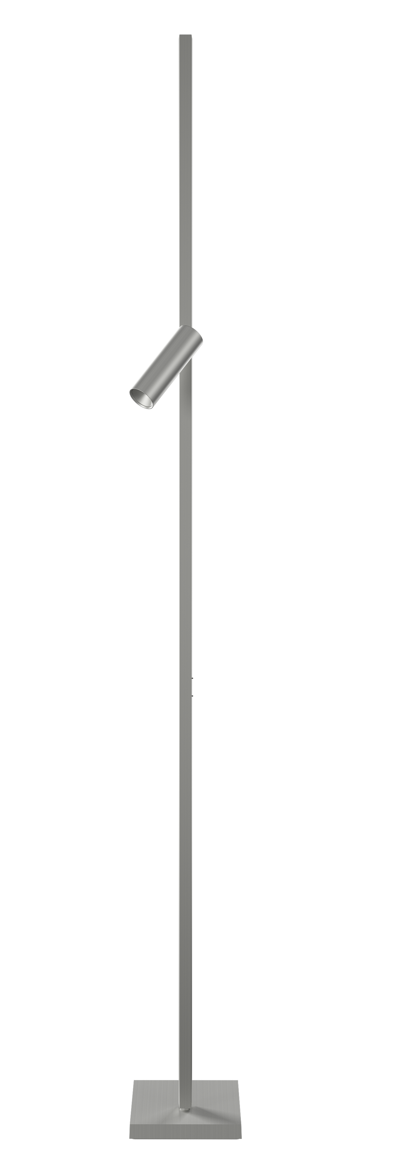 Zen X Stehleuchte: Moderne, silberne Stehlampe mit minimalistischem Design und indirektem Licht für Wohnzimmer.