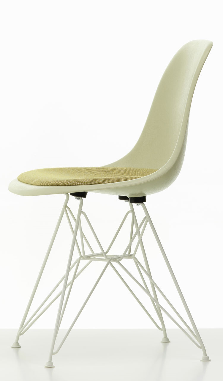 Eames Fiberglass Chair DSR Stuhl mit Sitzpolster Vitra