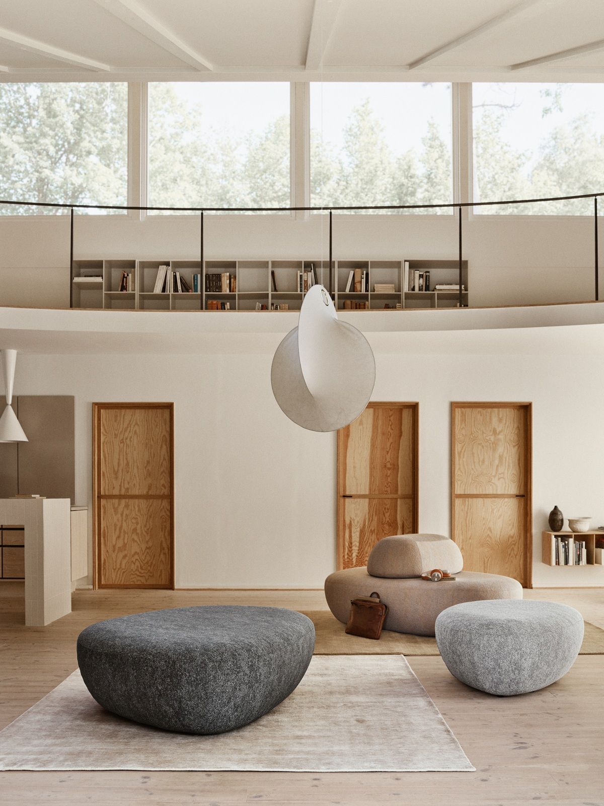 Sisters Pouf Hocker mit Rückenlehne Softline