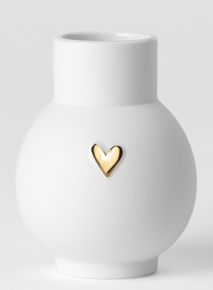 Lovely Mini Kugelvase Herz Gold Räder