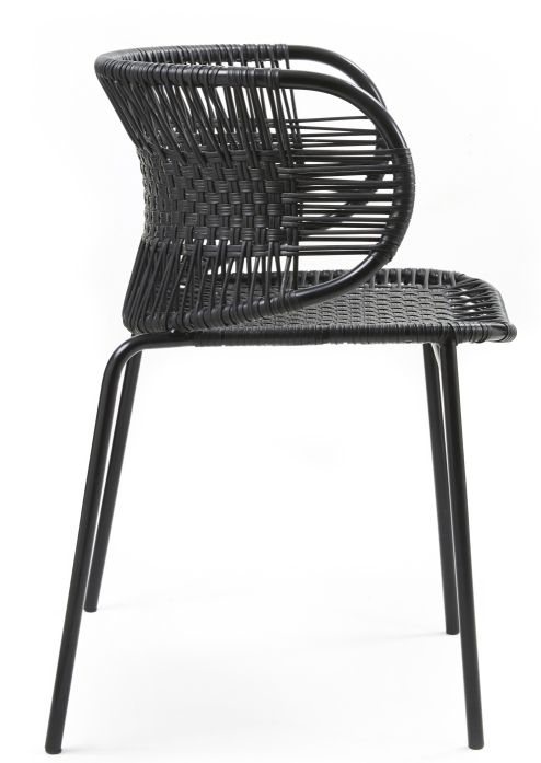 Cielo Stacking Armchair Stapelbarer Armlehnstuhl Outdoor ames Schwarz - Schwarz