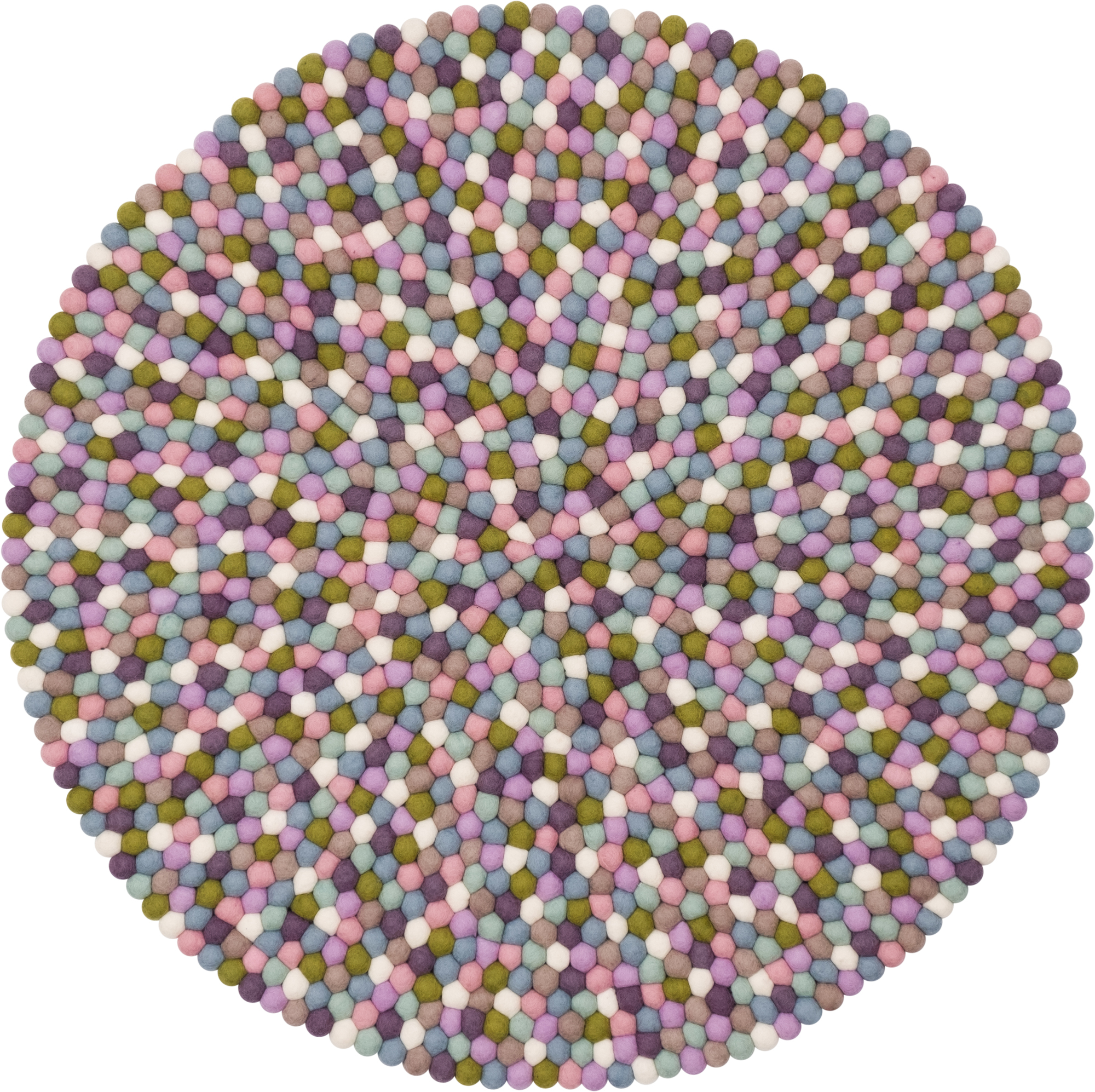 Filzkugel Teppich rund 120 cm Myfelt Greta