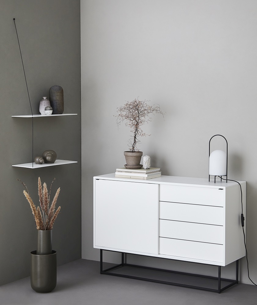 Stedge Wandregal Breite 60 cm Woud eiche weiss pigmentiert