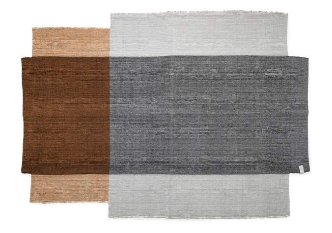 Nobsa Rug Medium Teppich ames Verkehrsgrau / Ocker / Creme