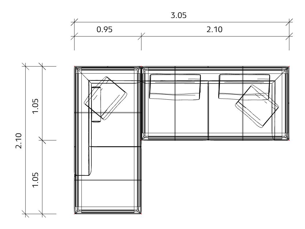 Jaan Living 3 Sitzer Sofa mit 2 Rückenkissen, 2 Komfortkissen & 2 Komfortrollen Kombi Q21 Walter Knoll Stoff Garbo Moonlight