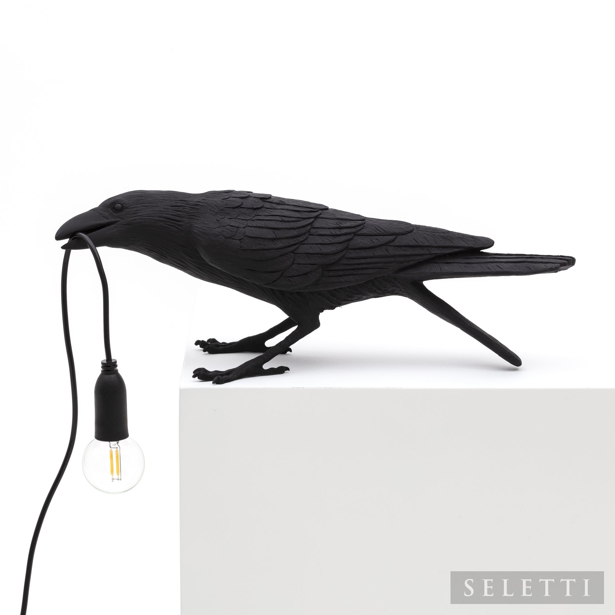 Bird Lamp Playing black Leuchte Seletti