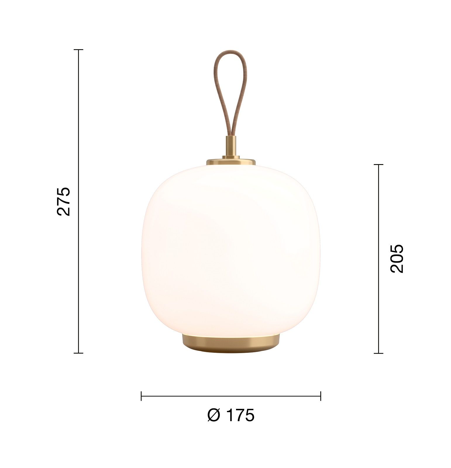 VL 45 Radiohus Tischleuchte von Louis Poulsen mit Maßen für Höhe, Breite und Durchmesser.