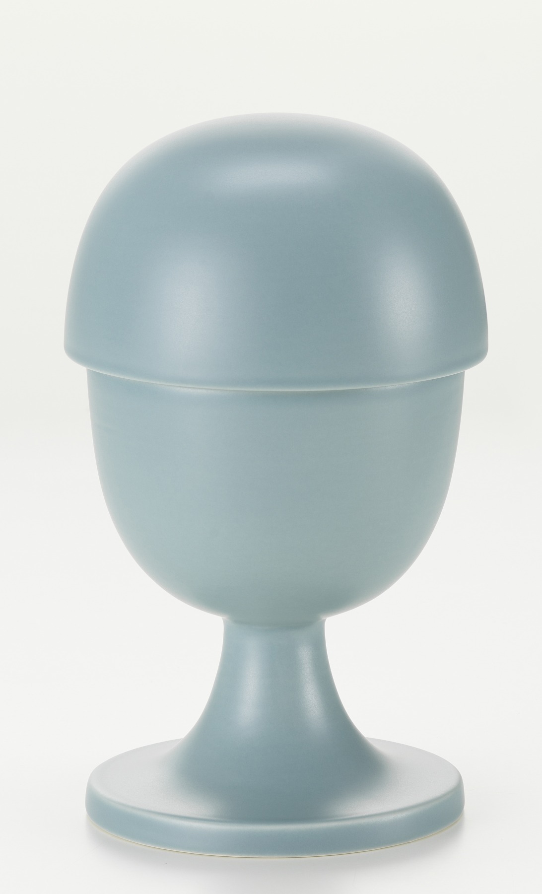 Eisgrauer Keramikbehälter mit Deckel, Vitra-Design, zur Aufbewahrung von kleinen Gegenständen.