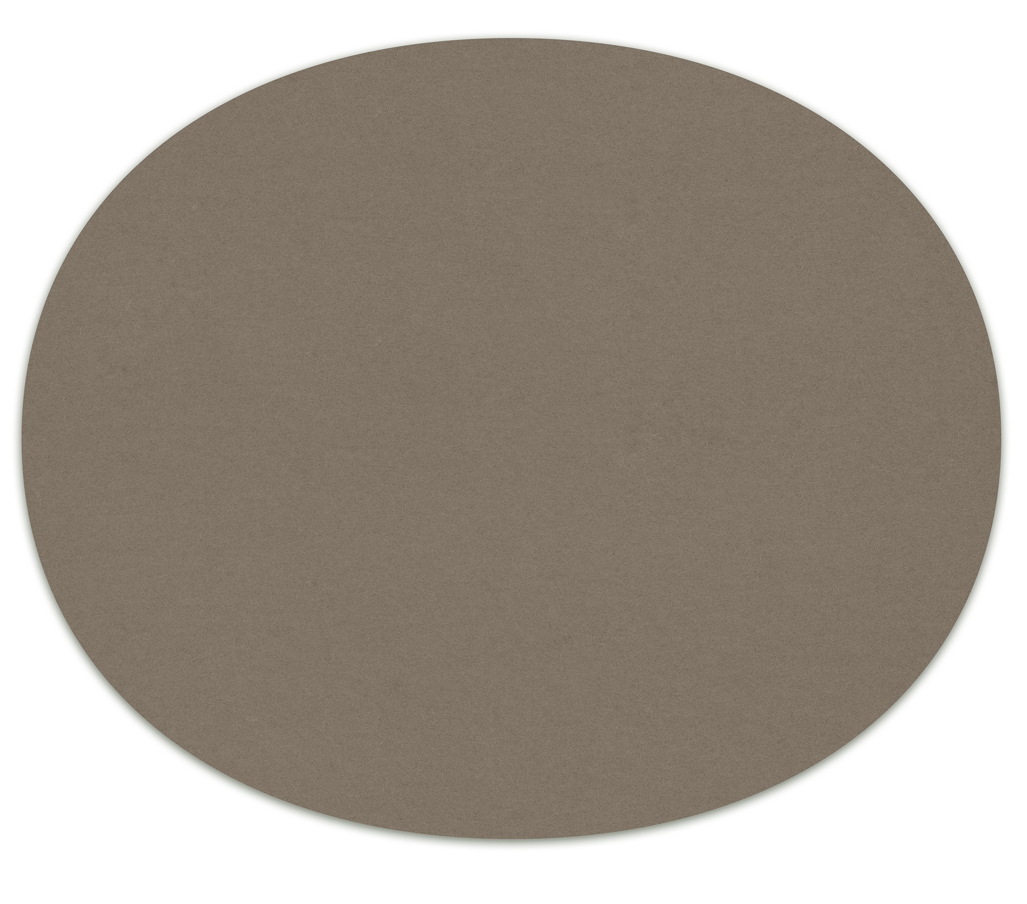 Runde, taupefarbene Sitzauflage aus Filz für den Vitra Panton Chair von Hey Sign.