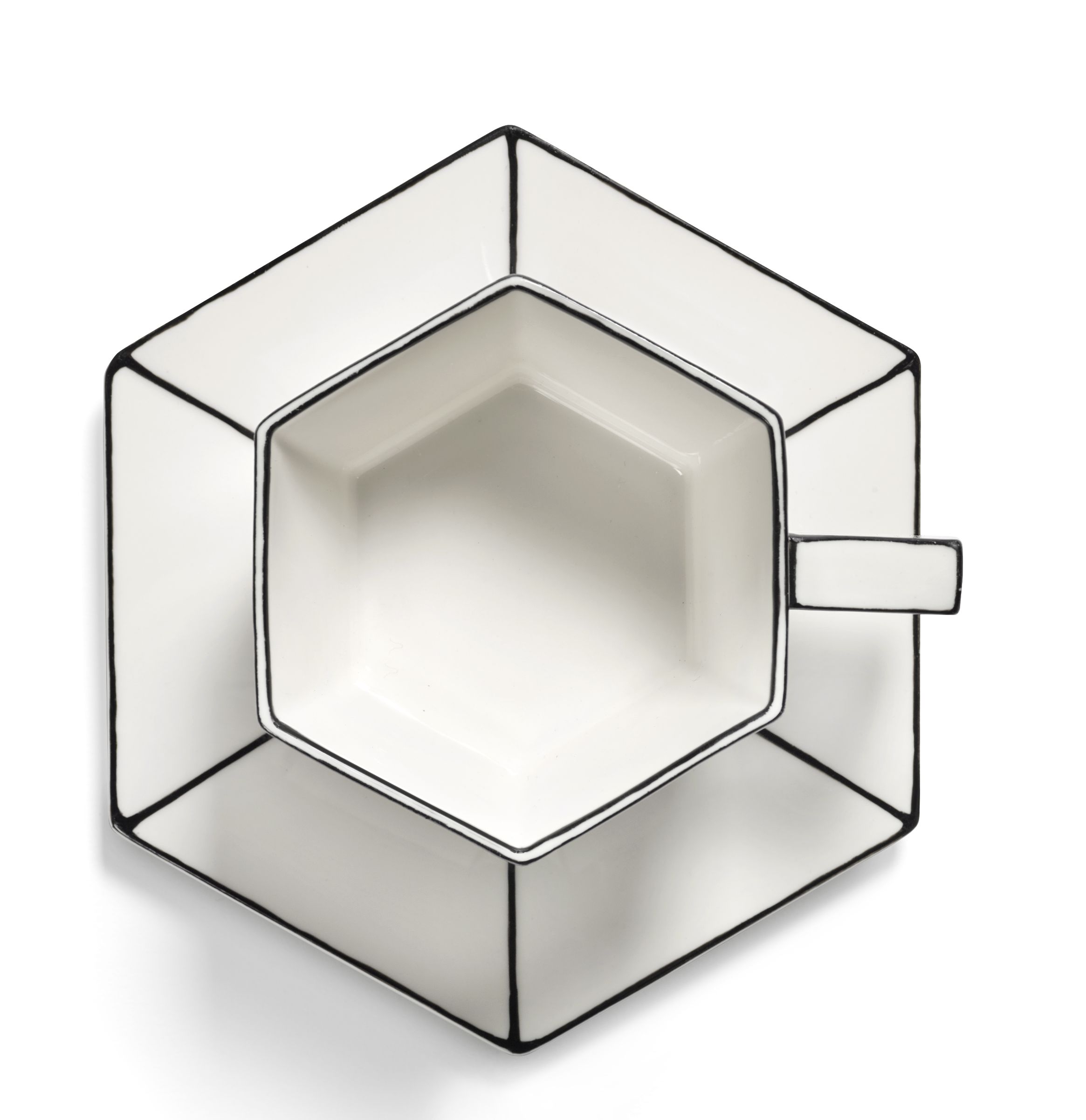 Capuucino Tasse Weiß/Schwarz Carte Blanche Serax  