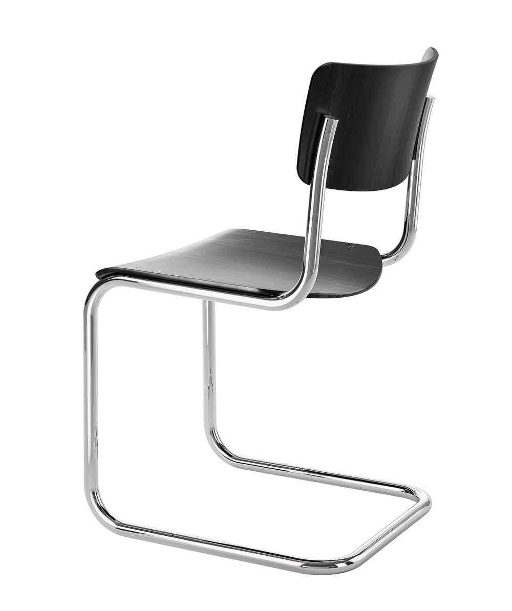 S 43 Stahlrohr Klassiker Freischwinger CHROM/SCHWARZ Thonet VORZUGSKOMBINATION