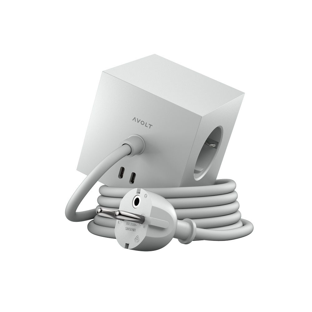 Square 1 - Avolt Steckdosenwürfel mit USB C dfp Design Gotland grau