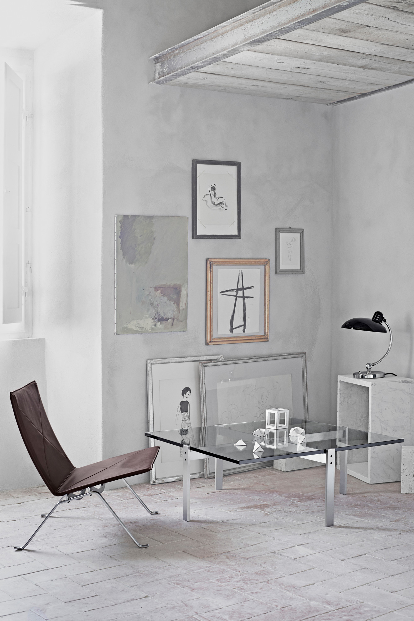 6631 T Luxus Tischleuchte KAISER idell Fritz Hansen schwarz hochglanz