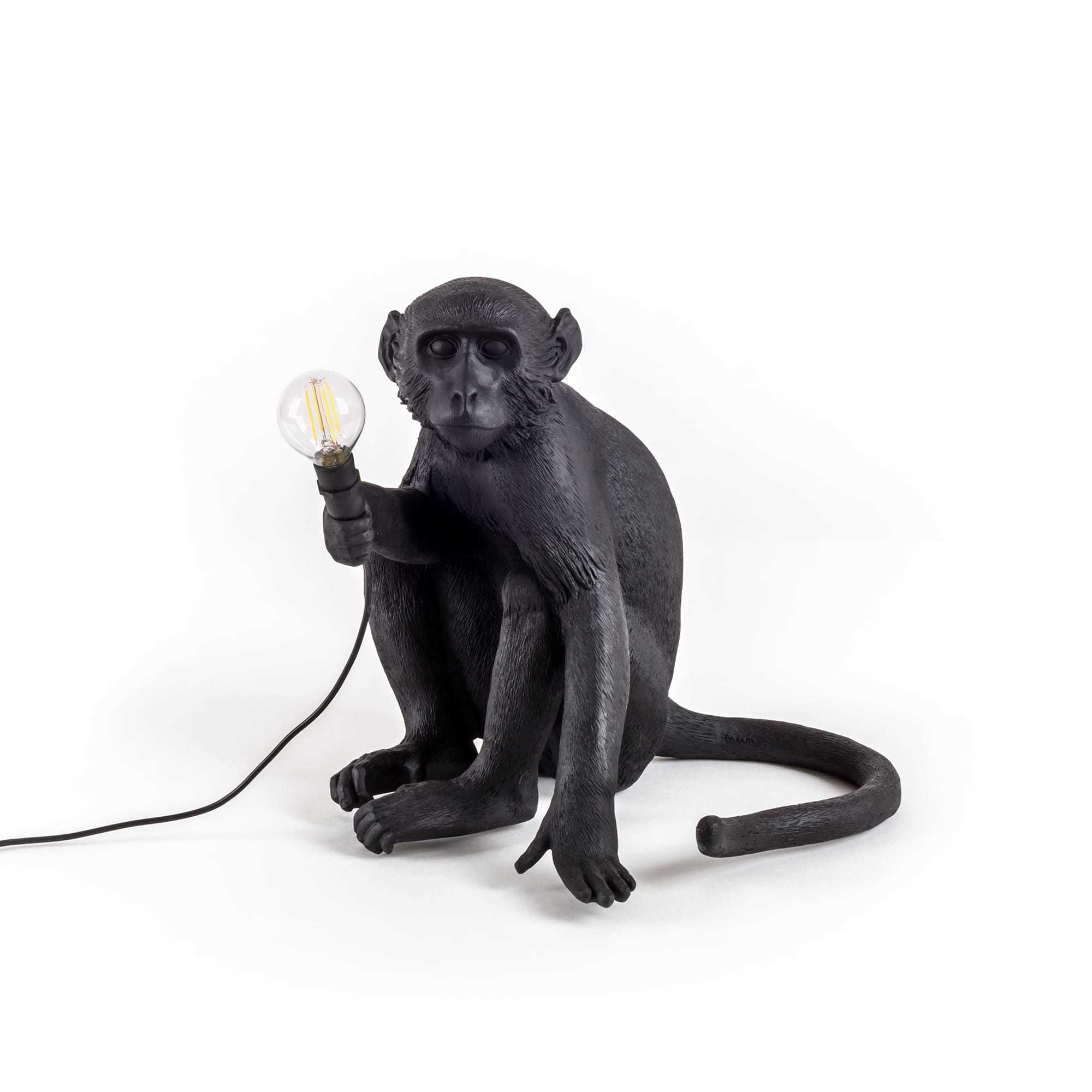 Monkey sitzend Indoor / Outdoor Tischleuchte schwarz Seletti