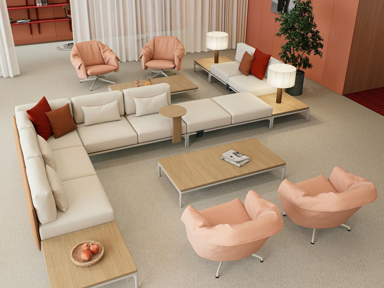 Bascule Lowback Sessel mit Ottoman Vitra
