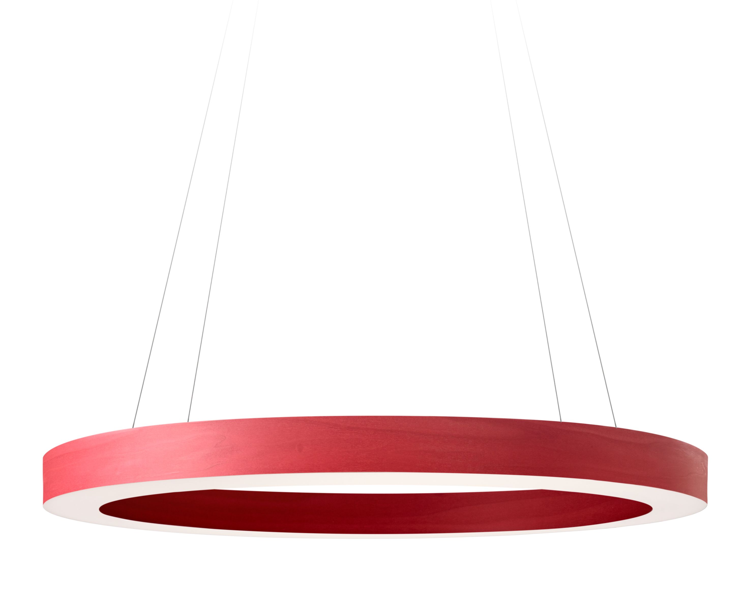 Oh!-Line Pendelleuchte von LZF Lamps: Runde, rote Hängelampe mit indirekter Beleuchtung und modernem Design.