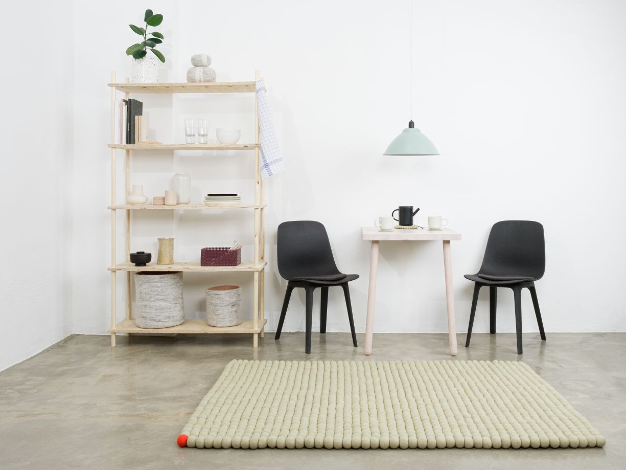 Big One Rechteckig Filzteppich 180 x 260 cm myfelt Grünbeige