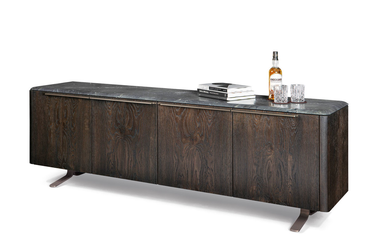 BC 11 Basket Sideboard 4-türig anthrazit - Infinity, Gestell Kupferlasur Janua