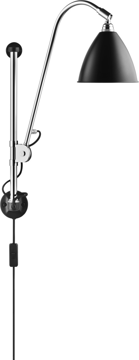 Bestlite BL5 Wandleuchte in Schwarz und Chrom von Gubi: Verstellbare Design-Wandlampe für Wohnraum und Büro.