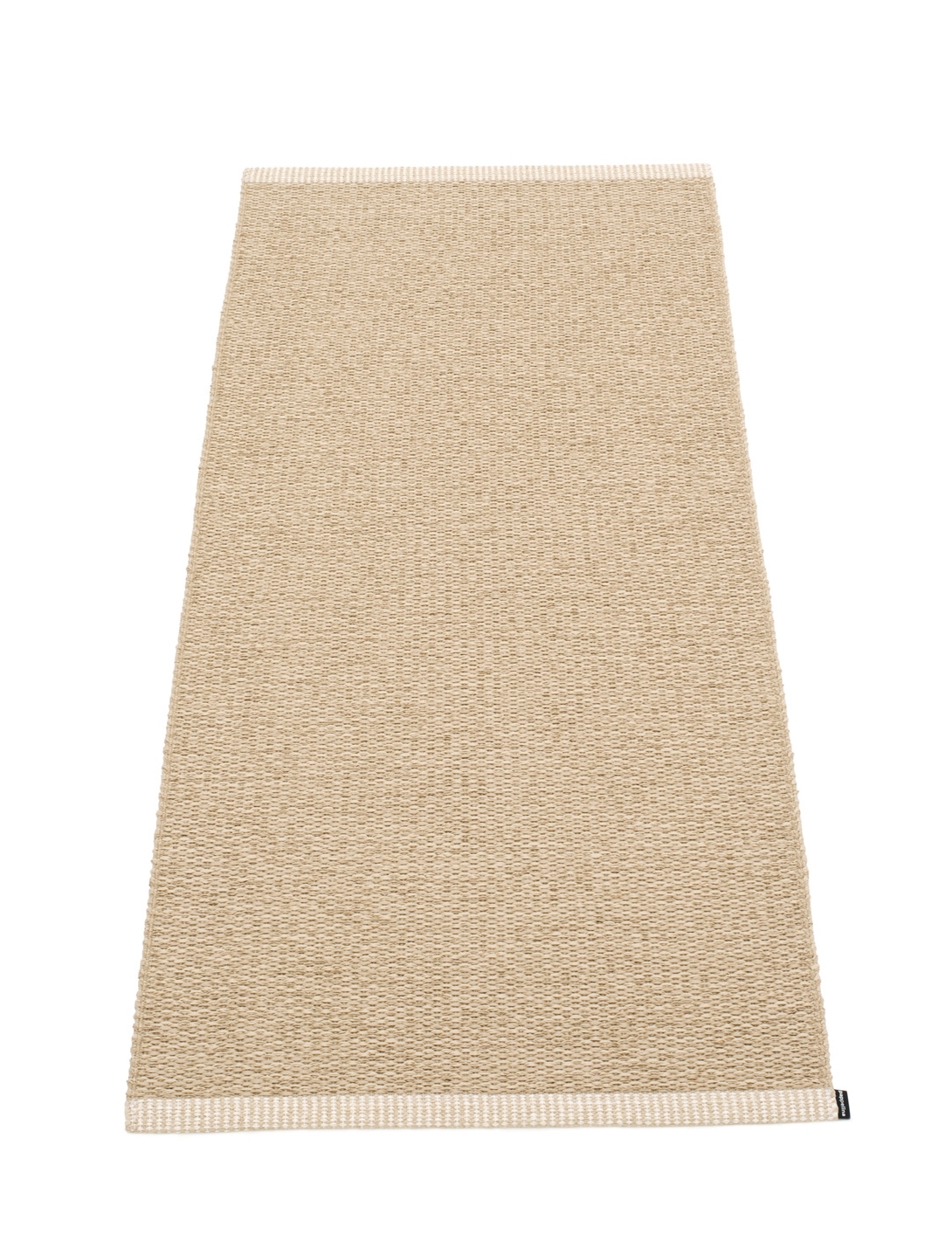 Beiger Kunststoffteppich von Pappelina, Modell Mono, Größe 60x150 cm, für Innen und Außen.