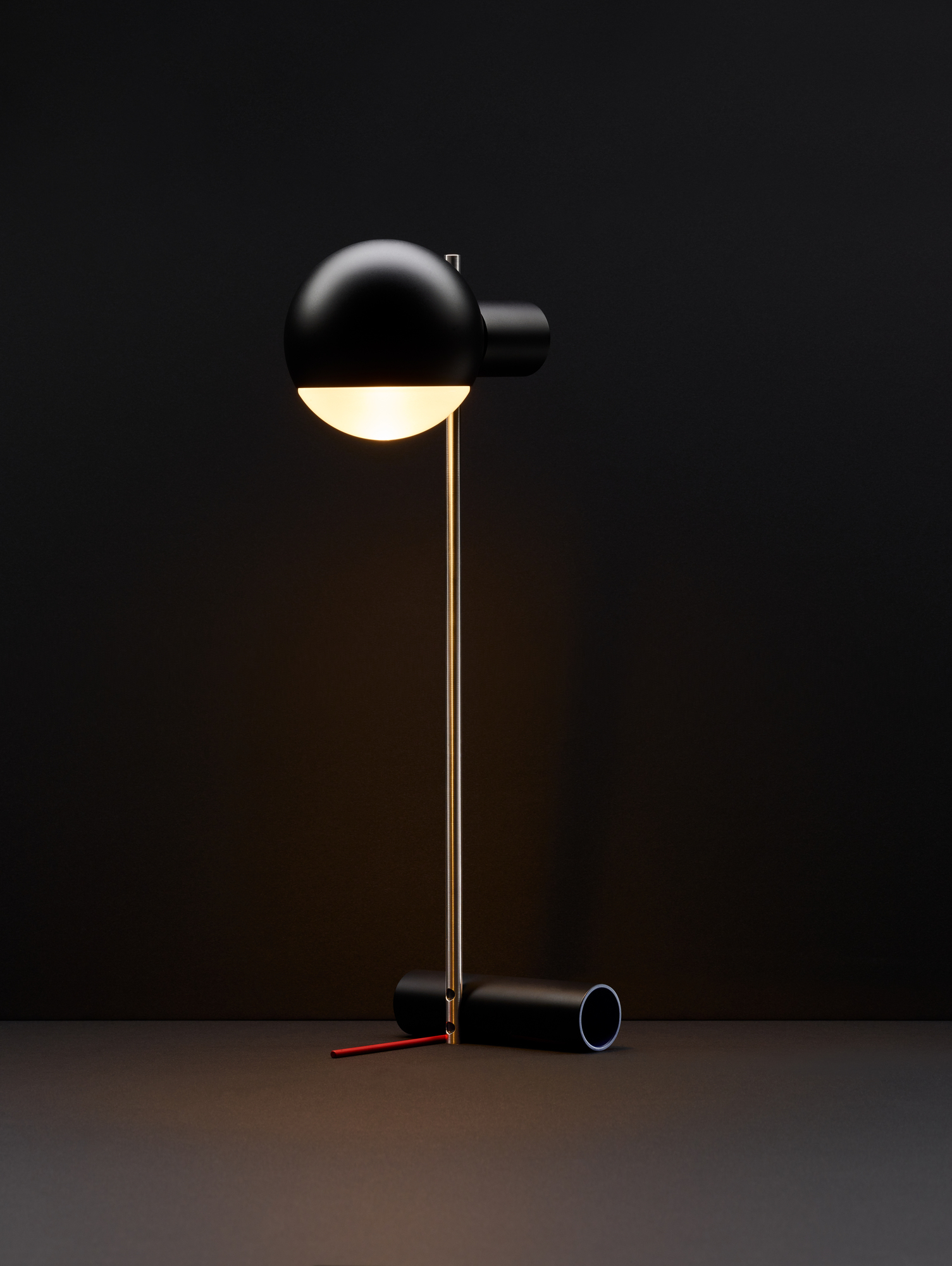 L25 Tafellampje LED Tischleuchte Reedition Tecta Schwarz glänzend