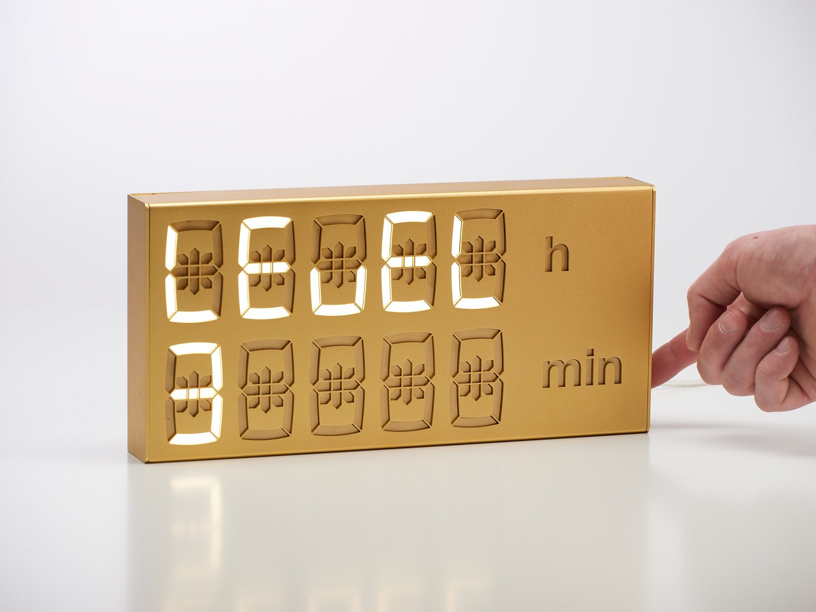 Digital clock LED Digitaluhr / Tischuhr / Wanduhr GOLD Albert Clock 