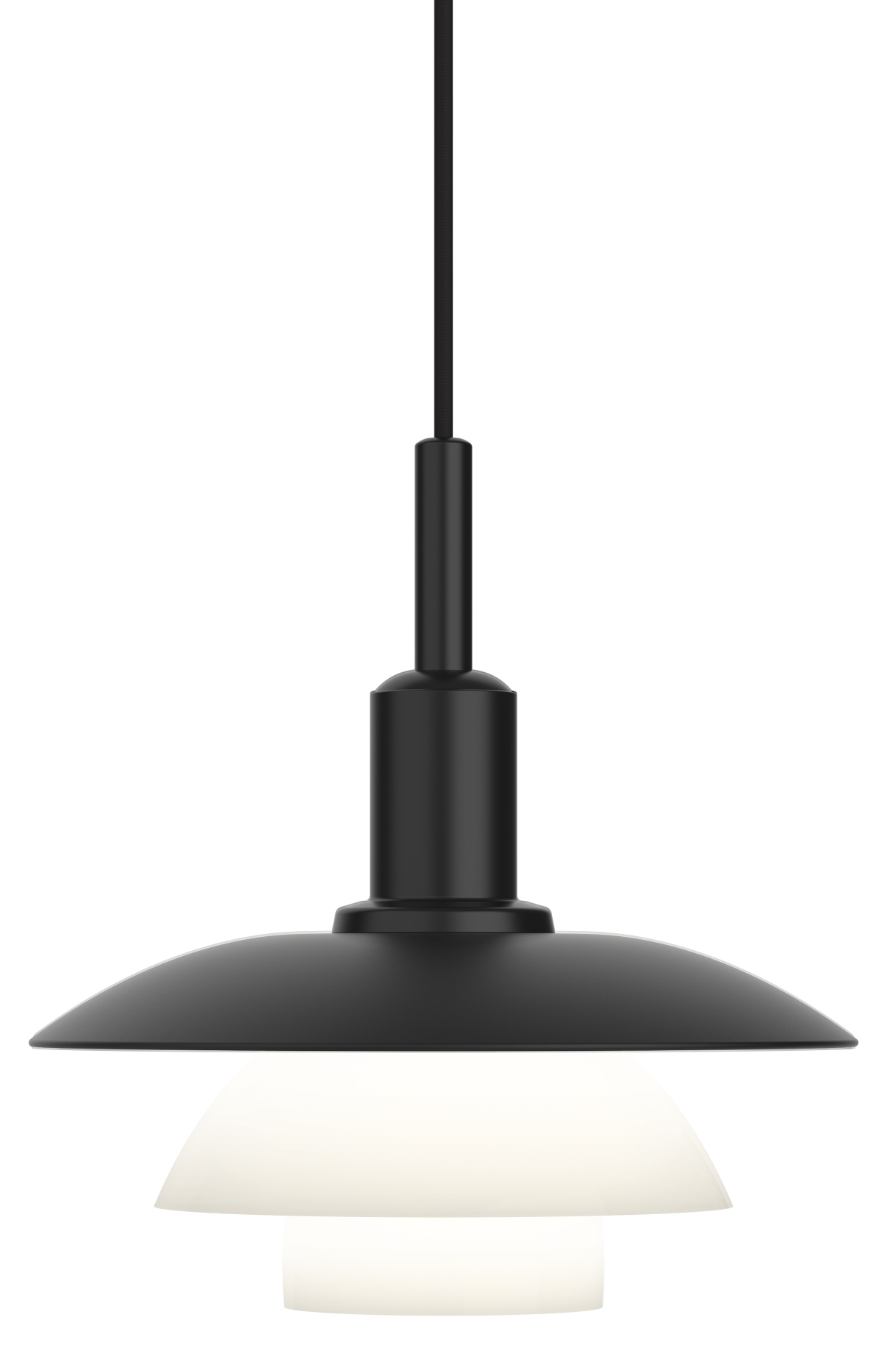 PH 3/3 Pendant light Pendelleuchte Louis Poulsen Schwarz-Glas EINZELSTÜCK