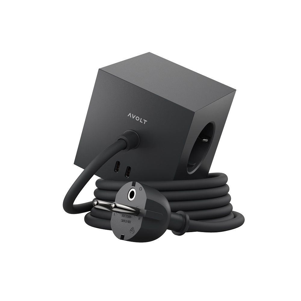 Square 1 - Avolt Steckdosenwürfel mit USB C dfp Design Gotland grau
