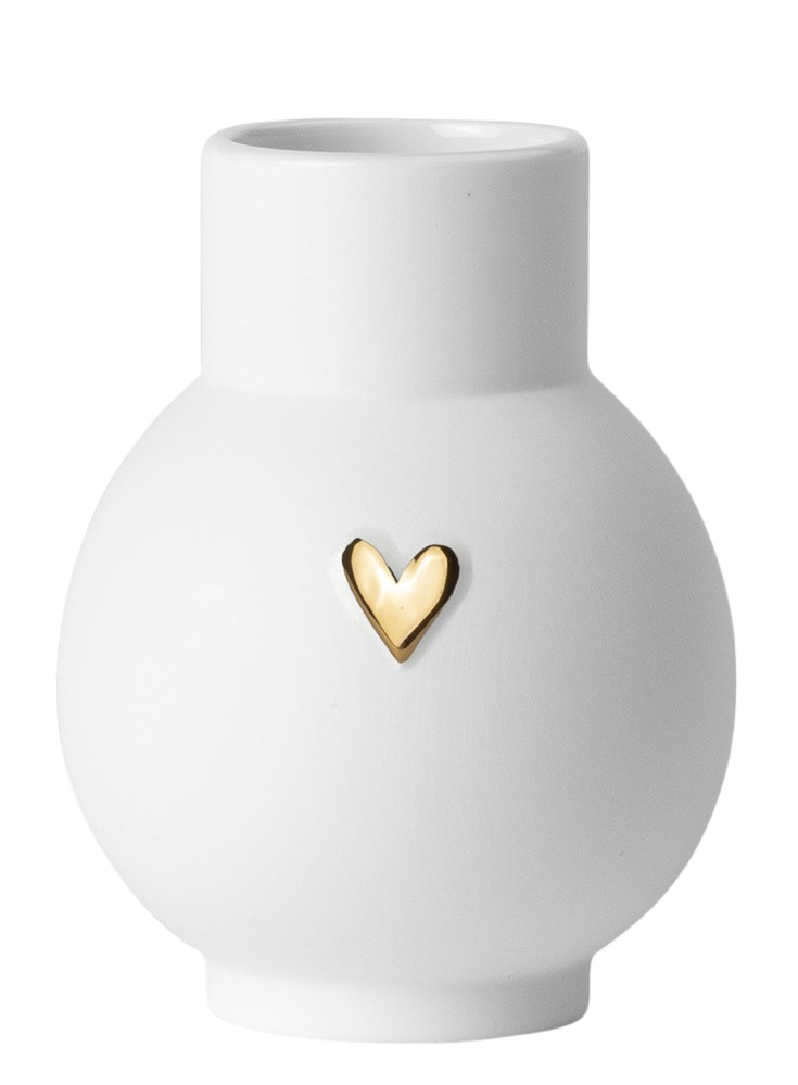 Lovely Mini Kugelvase Herz Gold Räder