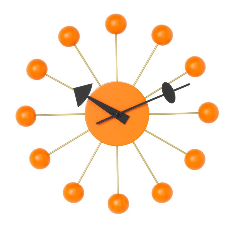 Ball Clock Wanduhr - orange Vitra