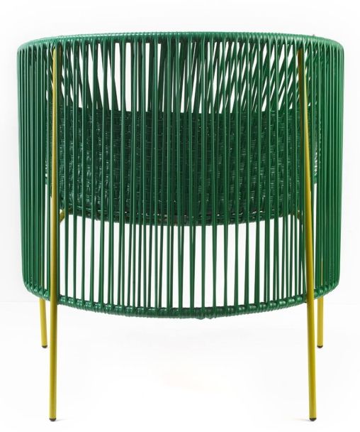 Caribe Lounge Chair Sessel Outdoor ames Smaragdgrün / Kaugummirosa / Currygelb