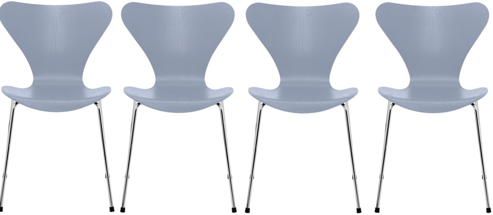 Siebener / Serie Stuhl 3107 Esche 4-er Set Fritz Hansen Lavender blue