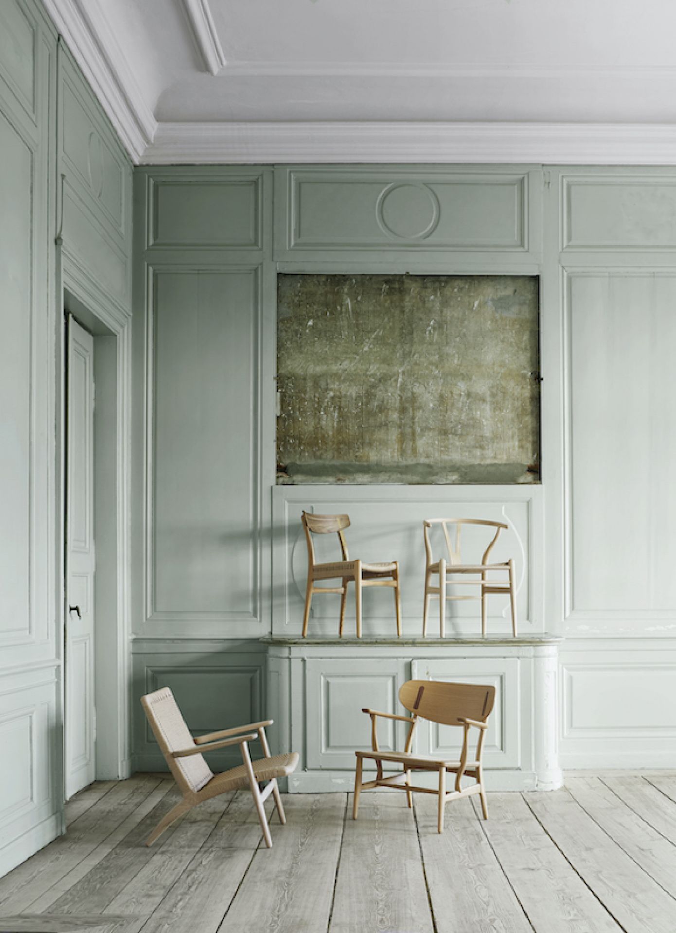 CH25 Lounge Sessel Eiche Schwarz Natur Geflecht Carl Hansen & Søn