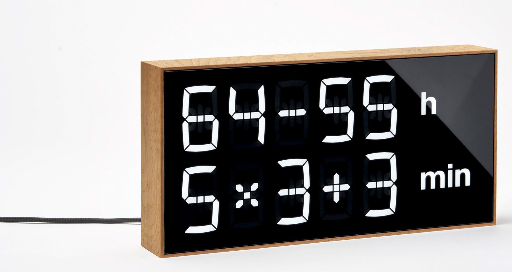 Digital Clock LED Digitaluhr  / Tischuhr / Wanduhr Wood Holz Eiche Albert Clock